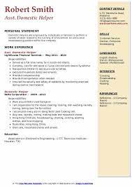 Professionally written and designed resume samples and resume examples. Domestic Helper Resume Samples Qwikresume