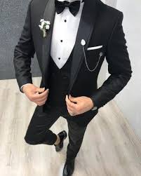 Black Slim Fit Shawl Collar Tuxedo By Gentwith Com Free Shipping Wedding Suits Men Black Black Suit Wedding Slim Fit Tuxedo