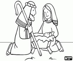 Download or print this amazing coloring page: Holy Family The Characters Coloring Page Printable Game