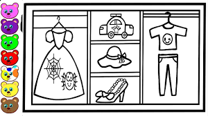 Summer clothes coloring pages free printable coloring pages new. Clothes Dress Drawing And Coloring Pages Fashion Closet For Kids Learn Colors Youtube