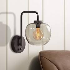 Home to any budget, home to any possibility. Ashton Matte Black And Smoked Glass Plug In Wall Lamp 62y64 Lamps Plus