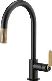 Kitchen faucet, kitchen faucets with pull down sprayer wewe sus304 stainless steel matte black industrial single handle one hole or 3 hole faucet for farmhouse camper laundry utility rv wet bar sinks 4.7 out of 5 stars 2,391 Brizo 63044lf Blgl Litze Kitchen Faucet With Pulldown Spray Arc Spout Plumbing Online Canada