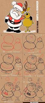 How To Draw Cartoon Santa Claus And Reindeer Easy Step By Step Tutorial How To Draw Step By Step Drawing Tutorials Reindeer Drawing Xmas Drawing Christmas Drawing