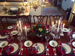 Plaid Christmas Dinner Table With Spode Christmas Tree Dinnerware Spode Christmas Christmas Table Settings Christmas Tree On Table