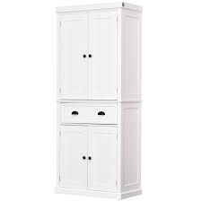 Homcom 72 H Traditional Colonial Freestanding Kitchen Pantry Cupboard Cabinet White Figure Out In 2020 Pantry Cabinet Freestanding Kitchen Kitchen Pantry Cabinets