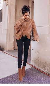 Nice Brown Sweater And Boots Casual Winter Outfits Winter Outfits Women Winter Fashion Casual