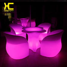 Outdoor bistro and bar sets. Chargeable Remote Control Lighted Cordless Led Bar Table Chair Set Plastic Hotel Bar Cafe Glowing Tables Home Garden Furniture In Bar Furniture Sets From Furniture