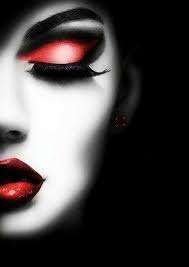 Black And White Photos With Red Lipstick Girl With Eyes Closed With Red Eye Makeup Lipstick Color Splash Color Splash Photography Face