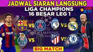 Jadwal sctv hari ini, susunan jadwal acara sctv sekarang lengkap dengan live sctv yang dapat anda temukan di paling bawah kolom jadwal tv. Jadwal Bola Malam Ini Liga Champions Leg 1 Babak 16 Besar Barcelona Vs Psg Live Sctv Youtube