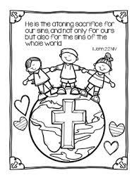 Bible coloring pages for preschool, kindergarten and elementary school children to print and color; Coloring Sheet 1 John 2 2 Niv August Week 3 By Spring Into First Grade