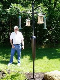 Bird Feeder Pole System Squirrel Stopper Hanging Bird Feeder Station Bird Feeder Pole With Squirrel Baffle At Songbi Squirrel Proof Bird Feeders Bird Feeder Poles Bird Feeder Station