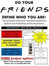 Friendship Exploration Activities Resources Projects And Handouts Teaching Friendship Middle School Counseling Friendship Activities