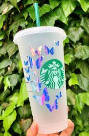 Custom Butterfly Venti Starbucks Cold Cup Starbucks Cup Art Personalized Starbucks Cup Starbucks Crafts