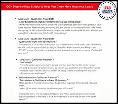 100 Scripts Tips Ch 2 How Do You Handle Common Objections You Get From Telemarketed Leads Qua Final Expense Insurance Agent Insurance Sales