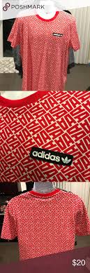 Adidas Men S T Shirt Vivid Red Large Adidas Men Mens Tshirts Cotton Tee