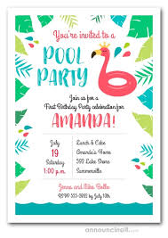 When the party's over, send a thank you for the warm memories to hold onto in the chilly winter days ahead. Pink Flamingo Pool Float Swimming Pool Party Invitations
