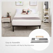 Full Size Metal Bed Frame Platform Wood Slats Mattress Foundation Kids Bedroom Full Size Metal Bed Frame Wood Bed Frame Mattress Bedroom