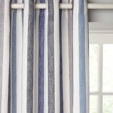Striped window curtains, black and white vertical stripe curtain panel, window drapes with grommets for bedroom living room decor, set of 2 panels, 52 x 63 inch length. John Lewis Partners Penzance Stripe Pair Lined Eyelet Curtains