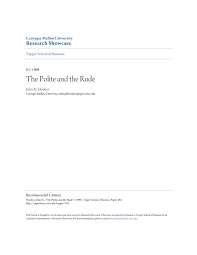 Pdf The Polite And The Rude Etiquette Abroad