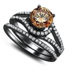 Black And Gold Diamond Engagement Ring Black Gold Chocolate Diamond Ring 142ct Brown Round Diamond Engagement Ring Br Chocolate Diamond Ring Engagement Black Band Ring Engagement Rings Bridal Sets