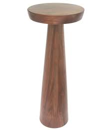 Wood Drink Table Walnut Etsy Drink Table Wood Pedestal Table