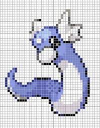 Dratini By Hama Girl Pokemon Cross Stitch Pixel Art Grid Pixel Art Pokemon