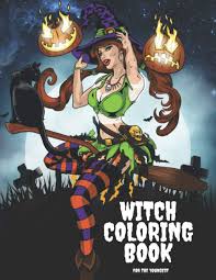 Beautiful witch sitting on a pumpkin and talking to a black raven. Witch Coloring Book For The Youngest 75 Grayscale Coloring Pages Of Witches Wicca Potions Spells Warlocks Shaman Crystals Magic And More Eastwood Johny 9798690966966 Amazon Com Books