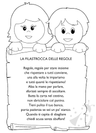 Filastrocche Sulle Regole Di Comportamento Scuola Primaria Lavoretti Creativi Filastrocche Scuola Regole Della Classe