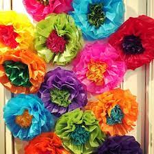 Turn a few pieces of tissue paper into beautiful paper flowers that never wilt. Mexican Tissue Paper Flowers Photo Wall Wedding Fiesta Etsy