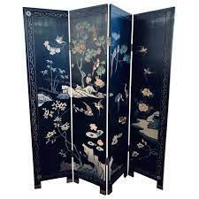 Saw something that caught your attention? Chinese Chinoiserie Black Lacquer Four Panel Folding Screen Room Divider At 1stdibs