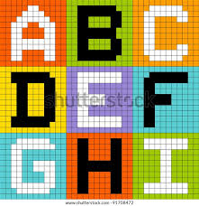 Eight letter words in english. 8bit Pixel Alphabet Letters Set 1 Stock Vector Royalty Free 91708472