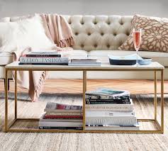 Rectangle coffee table tufted top sofa colors. Delaney 40 5 Rectangular Marble Coffee Table Pottery Barn