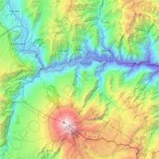 Baños de agua santa se encuentra en la provincia de tungurahua solamente a 180 km de quito y 35 km de ambato. Topografische Karte Banos De Agua Santa Hohe Relief