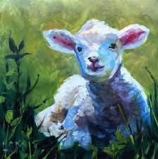 Daily Paintworks Original Fine Art C Linda Marino Sheep Paintings Sheep Art Animal Paintings