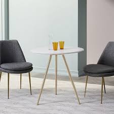 Wren Bistro Table White Quartz Contemporary Dining Table Round Marble Dining Table Kitchen Table Settings