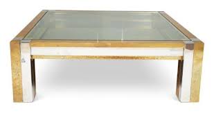 A paul evans coffee table, welded and patinated steel, with glass top. Evans Paul A Substantial Square Coffee Table Mutualart