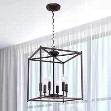 The closet can end up looking cluttered, so i put a curtain over it to bring in some pattern and hide the mess. Lucidce Chandelier Farmhouse Foyer Lighting 6 Lights Oil Rubbed Bronze Metal Lantern Pendant Light Fixtures For Kitchen Island Entryway Hallway Dining Room Amazon Com