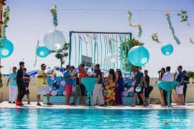 Only 3 available and it's in 6 people's carts. Photo Of Blue And White Pool Party Decor With Hanging Lamps