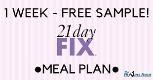 Your Sample 21 Day Fix Meal Plan Container Sizes Grocery