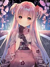 Please contact us if you want to publish a cute anime girl. Anime Girl Long Hair Kimono Moe Cute Gloves Flowers Anime Wallpaper Girl Cute 1536x2048 Wallpaper Teahub Io