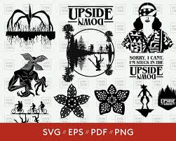 Stranger Things Svg Bundle Pack Upside Down Demogorgon The Mind Flayer Vector Eps Pdf Png Stranger Things Logo Mind Flayer Silhouette Png