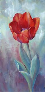 Single Tulip Marianne Broome In 2020 Flower Art Painting Tulip Painting Flower Painting