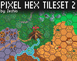 Tilesets ( floor autotilling, exterior and interior element etc ). Pixel Hex Tileset 2 By Zeshio
