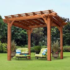 Create shade in your outdoor space with a stylish pergola. Cedar 10 Ft W X 10 Ft D Solid Wood Pergola Buy Online In Luxembourg At Luxembourg Desertcart Com Productid 134776337