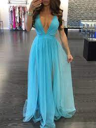 Check spelling or type a new query. Robe Longue A La Grenadine Avec Fente Dans Le Dos Bleu Clair Robe Longue Robes