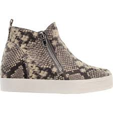 1 inch platform sole side gore. Steve Madden Wedgie Snake Wedge Sneakers Casual Shoes Beige Womens Size 11 B Shefinds