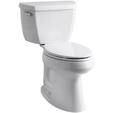 Kohler Highline Comfort Height 2 Piece Single Flush Elongated Bowl Toilet In White The Home Depot Canada