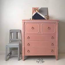 I Finished This Blush Beauty Up A Few Days Ago Chair Painted Parisgrey Chest Painted A Custom Pink Furniture Discount Bedroom Furniture Shabby Chic Dresser
