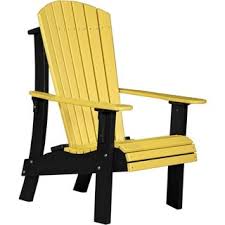 Royal Adirondack Chair Recycled Plastic Yellow Black Outdoor Seating Makeov Adirondack Chair Plastic Adirondack Chairs Recycled Plastic Adirondack Chairs