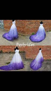 Hand Ombre Vintage Gown By Bexbrides Dip Dye Effect Wedding Dress Dip Dye Wedding Dress Purple Wedding Gown Ombre Wedding Dress